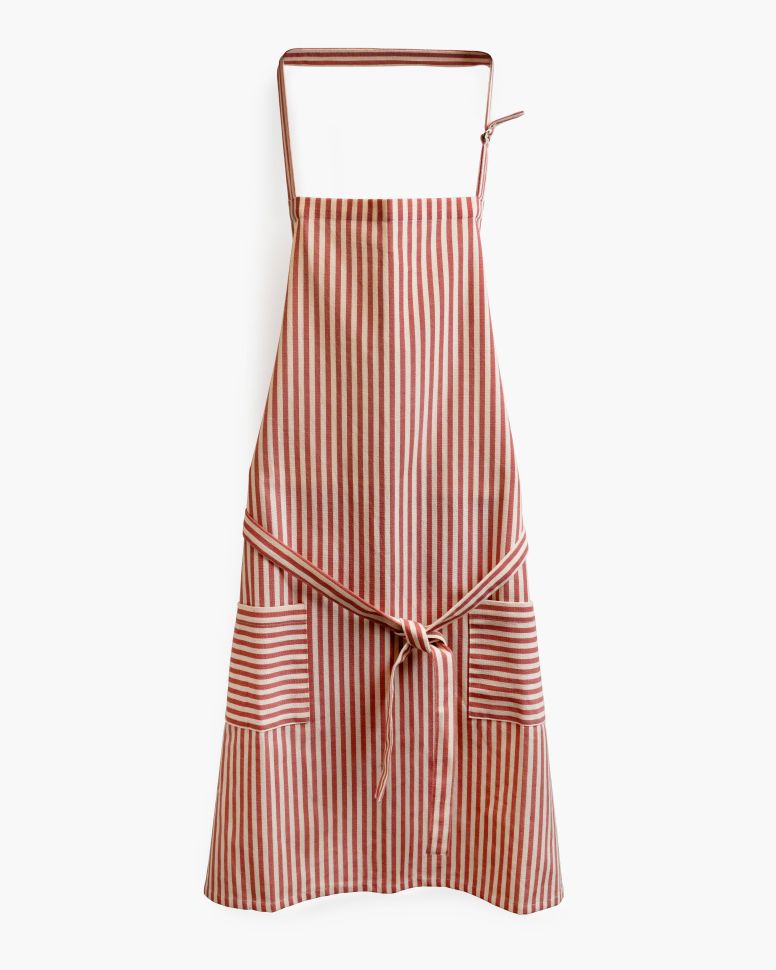 Striped 100% Cotton Apron – Adjustable Neck, Long Waist Ties & 2 Front Pockets | Beautiful Rose