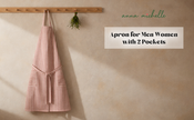 Striped 100% Cotton Apron – Adjustable Neck, Long Waist Ties & 2 Front Pockets | Beautiful Rose