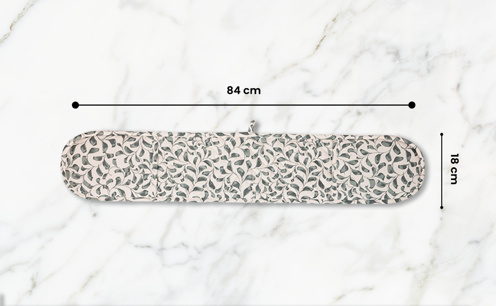 Scroll 100% Cotton Double Oven Glove – Heat Resistant with Hanging Loop | Lovable Blue