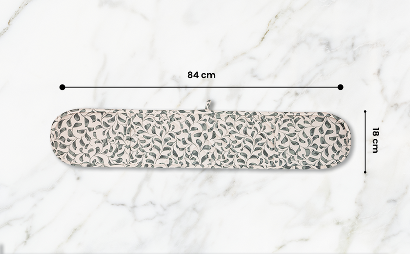 Scroll 100% Cotton Double Oven Glove – Heat Resistant with Hanging Loop | Lovable Blue