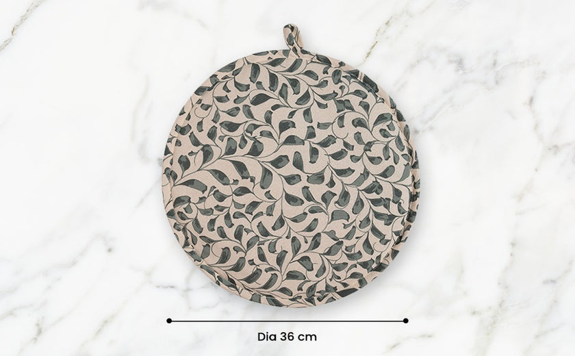 Scroll 100% Cotton Hob Cover with Terry Towelling Base | Lovable Blue