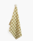 Checked 100% Cotton Set of 2 Reusable Cloth Tea Towels with Hanging Loop | Lively Green