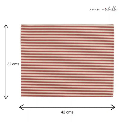 Striped 100% Cotton Set of 2 Reusable Placemats | Beautiful Rose