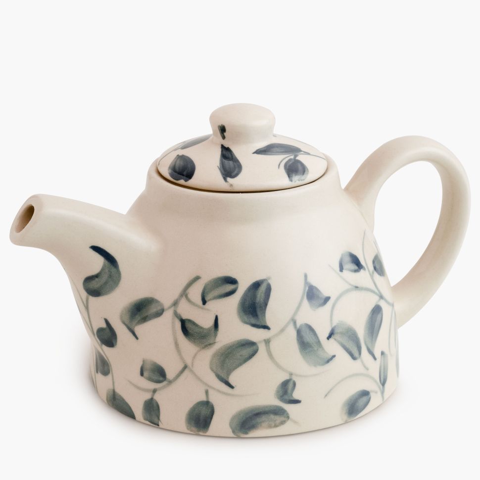 Scroll 1,200ml Handmade & Hand-Painted Stoneware Teapot | Lovable Blue
