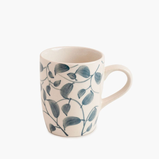 Scroll Handmade & Hand-Painted Stoneware (Set of 4 Mugs) | Lovable Blue