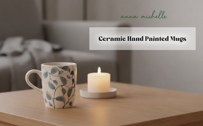 Scroll Handmade & Hand-Painted Stoneware (Set of 4 Mugs) | Lovable Blue