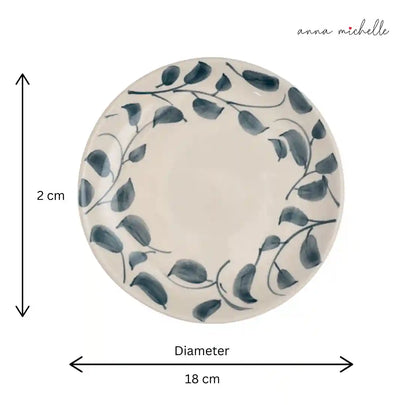 Scroll Handmade & Hand-Painted Stoneware Side Plates (Set of 4)  | Lovable Blue