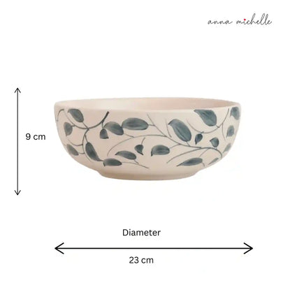 Scroll Handmade & Hand-Painted Stoneware Serving Bowls (Set of 2) | Lovable Blue