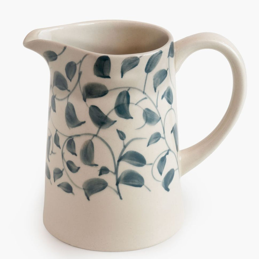 Scroll Handmade & Hand-Painted Stoneware Jug – 1500ml | Lovable Blue