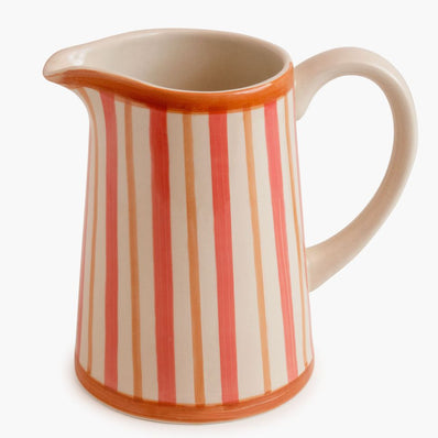 Striped Handmade & Hand-Painted Stoneware Jug 1500ml | Beautiful Rose